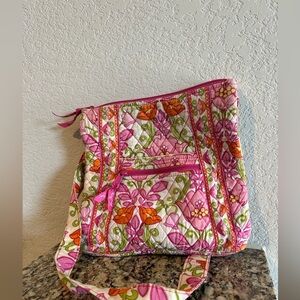 Vera Bradley Pink and Green Floral Crossbody Bag
